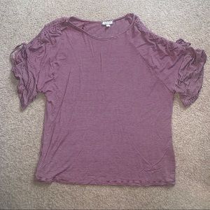 Burgundy & White Striped Shirt